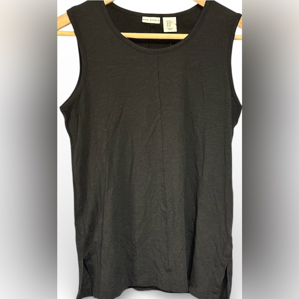 MAX STUDIO WOMAN BLACK TANK TOP MADE IN PERU SIZE XS NWT